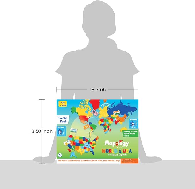 Imagimake Mapology USA & World Map Puzzle with Flags, Capitals, Stickers | Educational Toys for Ages 5-7 | Jigsaw Puzzles for Kids Ages 8-10 | Geography Toys for Ages 8-13 | 6 Year Old Boy/Girl Gifts