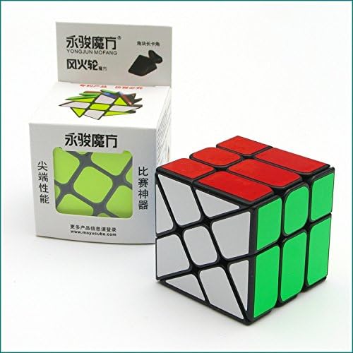 CuberSpeed Windmill Magic Cube 3x3 Black Wheel Fenghuolun Twisty Puzzle 3x3x3 Speed Cube Puzzle