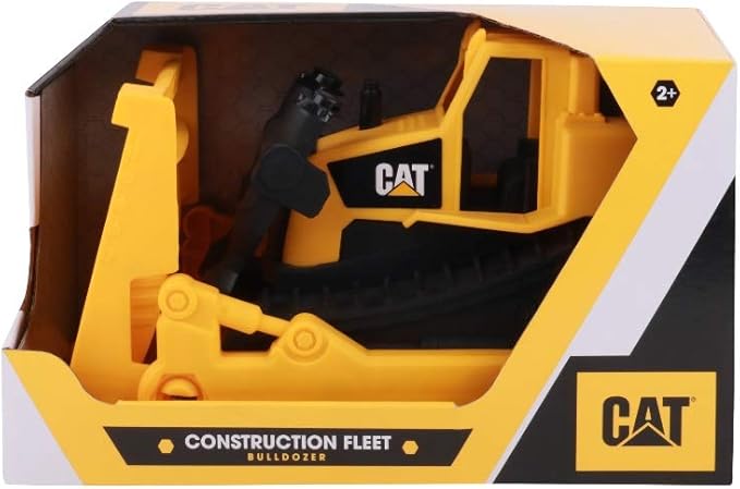 Cat Construction Fleet 10” Bulldozer Toy – Heavy‑Duty Plastic, Working Blade & Free‑Rolling Wheels, Indoor/Outdoor Sandbox Vehicle for Toddlers & Kids Ages 2 +