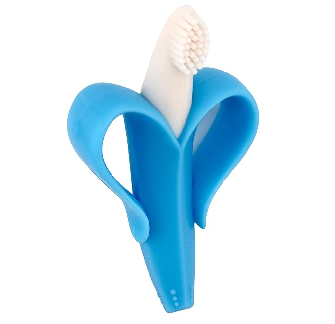 Baby Banana - The Original Blue Banana Toothbrush, Training Teether Tooth Brush for Infant, Baby, and Toddler, Made in America, Family-Owned Business