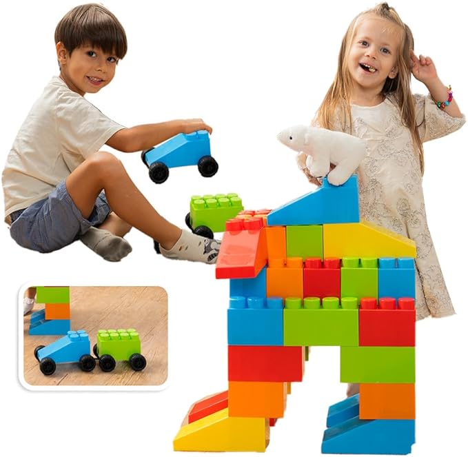 PLATPORTS Big Blocks- Big Jumbo Blocks - Large Building Blocks - Large Blocks - Giant Building Blocks - Jumbo Blocks - Big Blocks for Kids Ages 4-8
