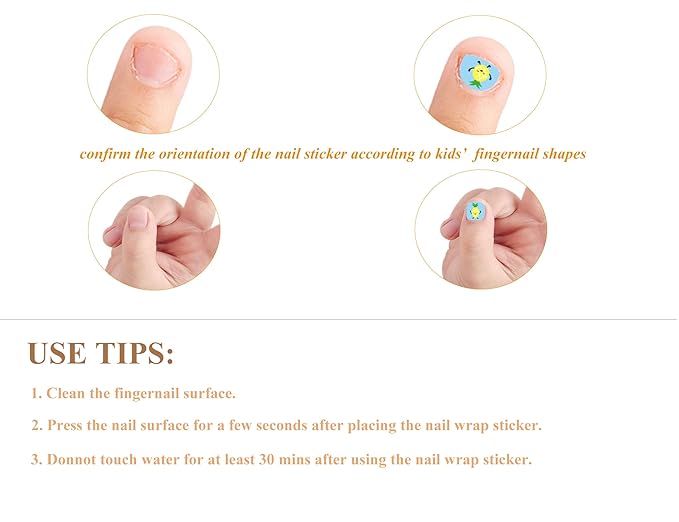 Little Kids Nail Stickers Full Nail Wraps Self Adhesive Nail Polish Decals for Kids Girls Nail Art Decoration Fun Including Rainbow Flower Cow Fruit Food Star Cloud Bee for Age 3 4 5 6 7 8(Pack of 12)