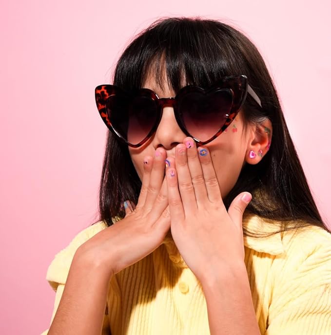 Omy Unicorn Nail Stickers for Kids - 200 Stickers, Waterproof, Durable, Fun, Creative Designs | Strong Enough to Last Through Hand Washing - Easy to Apply, Safe, Non-Toxic | Age 3 and Up