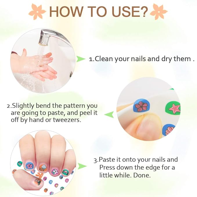 db11 Mermaid Nail Art Stickers Decals for Teens, 200+ Mermaid Princess Nail Wraps Tips for Fingernail Toenail Acrylic Decoration Easter Birthday Party Favors