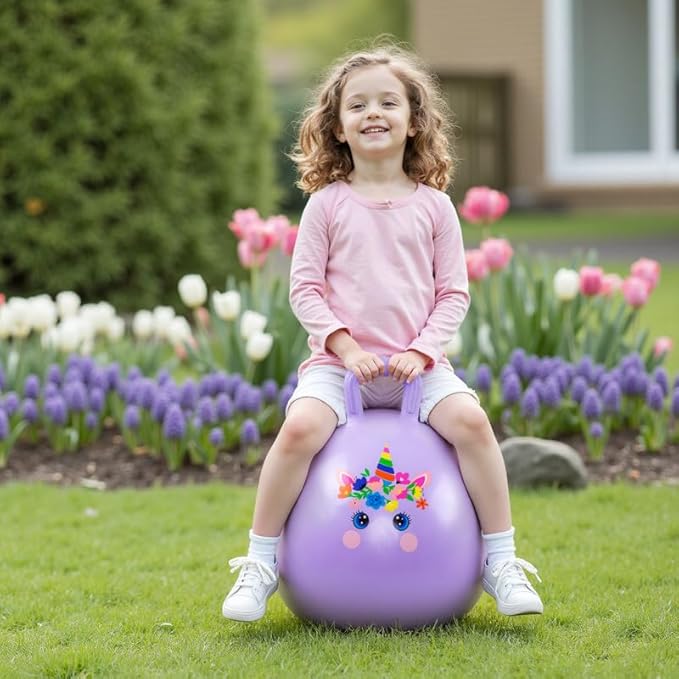 PlayZap Hopper Balls for Kids 6-12, 20 Inches Bouncy Ball with Handle, 20" Inflatable Bouncing Hopper, 50cm Jumping Toys, Garden Hopping Toys Girls Boys Gifts