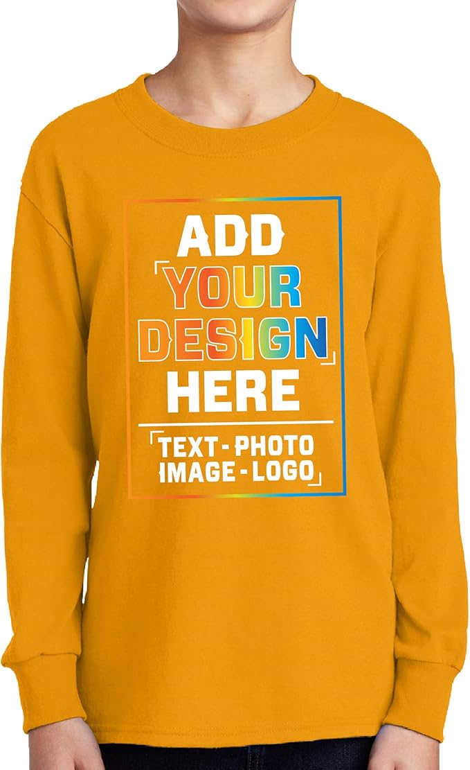 TEEAMORE Custom Front & Back Print T-Shirt Hoodie Sweatshirt Long Sleeve Tank Top with Your Image for Men Women Kids Baby