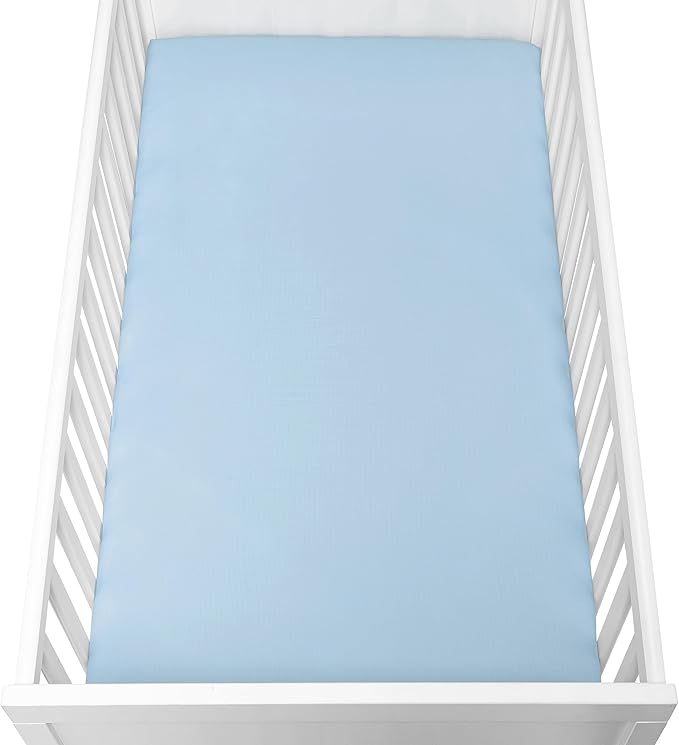 Newton Baby Fitted Dual Layer Crib Sheet (2-Pack) - Ultra Breathable and Soft, Organic Gauze, Fits All Standard Cribs, Sky Blue