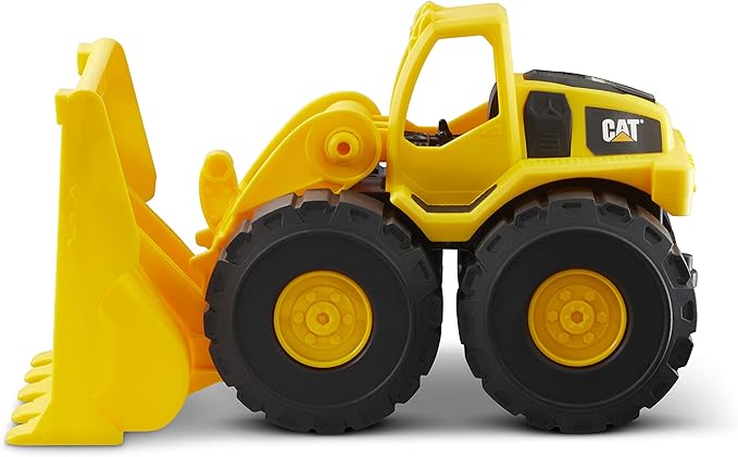 CAT Construction Toys, Construction Fleet 10" Front Loader Toy - Heavy‑Duty Plastic, Working Bucket & Free‑Rolling Wheels, Indoor/Outdoor Sandbox Vehicle for Toddlers & Kids Ages 2 +