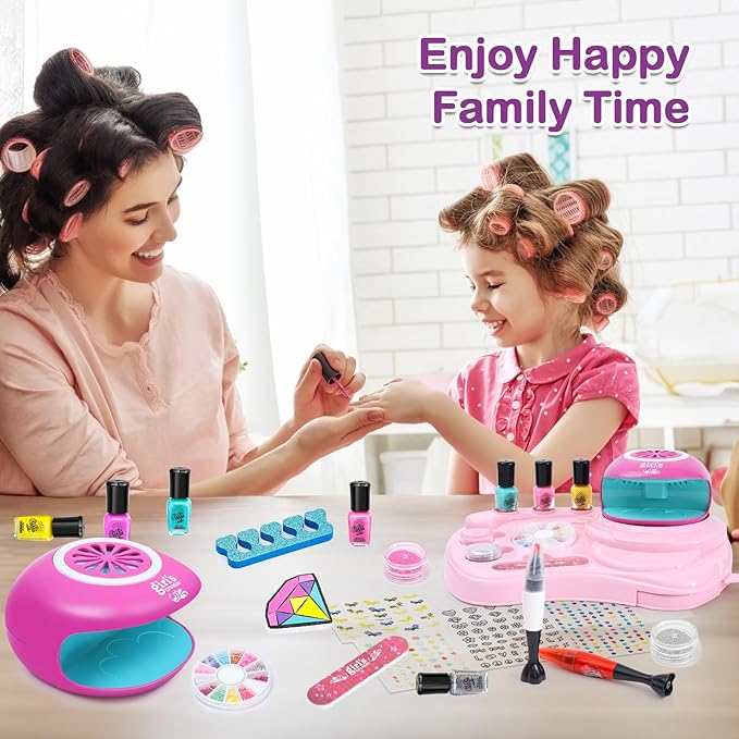 Kids Nail Polish Set for Girls - Girl Toys 8-10 - Nail Art Kit for Kids Ages 7-12, Non toxic Nail Polish Kids Nail Kit Girl Stuff for Spa Manicures, Idea Birthday Gift for Girls 8 9 10 12
