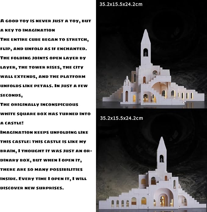 Magic Maze Building Block,White Imagination of X2 Castle Building Blocks(980PCS Gifts for Adults