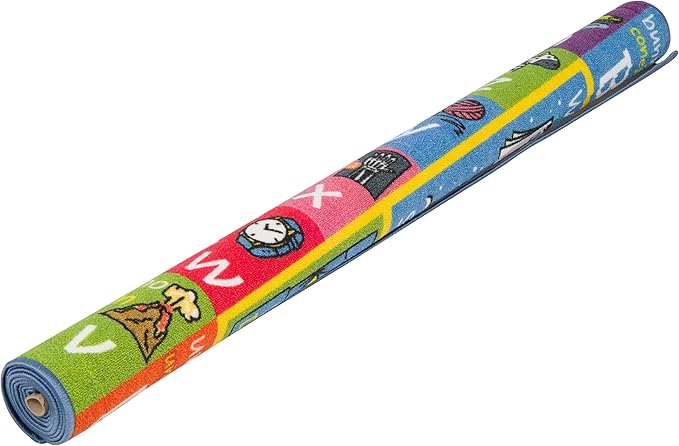 KC Cubs 5x7 ABC Alphabet, Seasons, Months & Days Rug – Educational Play Mat Carpet for Kids, Toddlers, Nursery, Classroom, Playroom, Baby Daycare