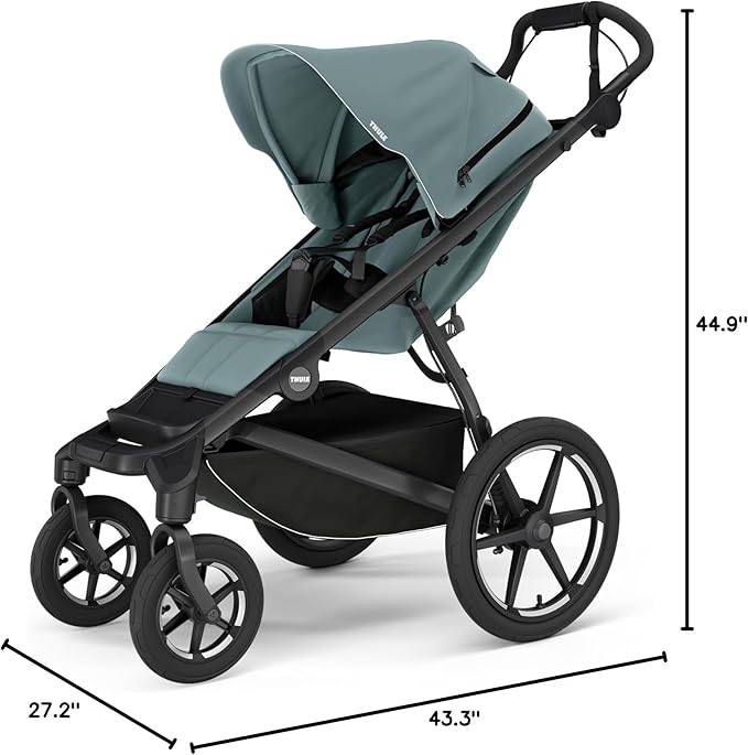 Thule Urban Glide 4-Wheel Single Child All-Terrain Stroller, Full-Suspension System, Air-Filled Tires, Upright seat with Adjustable Recline and Built-in Leg Rest, Baby Stroller