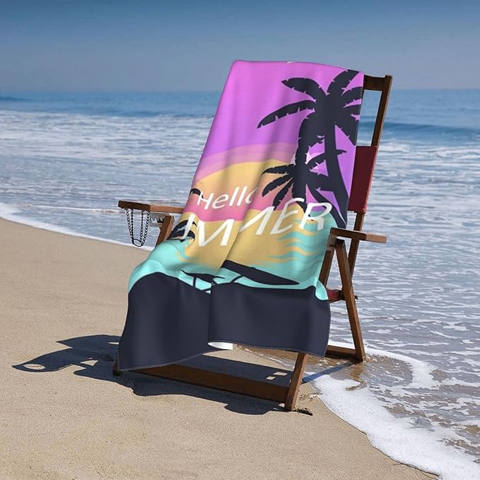 Cute Beach Towel for Women/Adults, Personalized Microfiber Beach Towels Bulk, Quick Dry Beach Towel for Pool, Lightweight Bath Towels Oversized Clearance 30"x 60"
