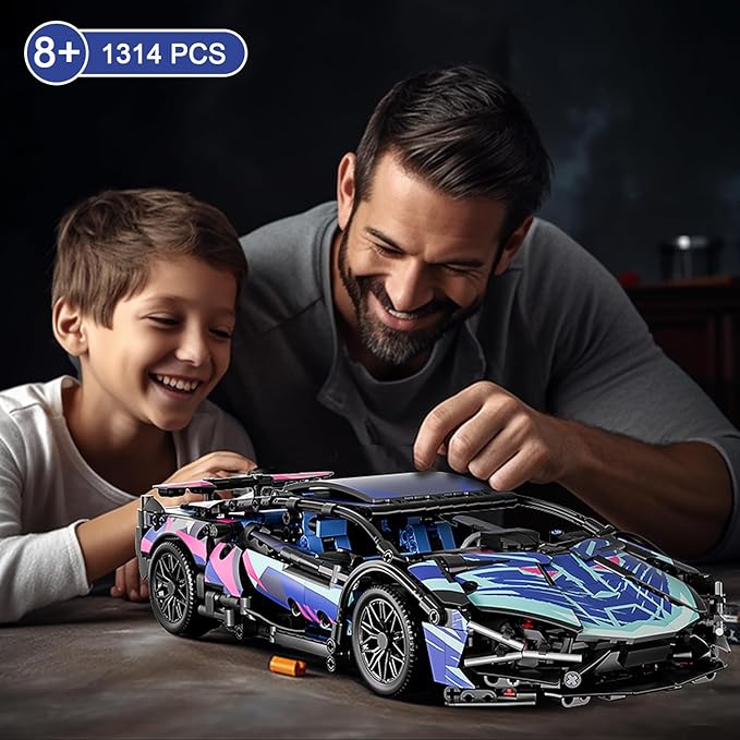 Sport Car Building Block Sets for Adults,Technical Race Car Collectible 1:14 Model Scale Engineering Toy Racing Cars Birthday Gifts for Men Teens Boys Age 8+ 8-12,8-14, 12 13 14 14+