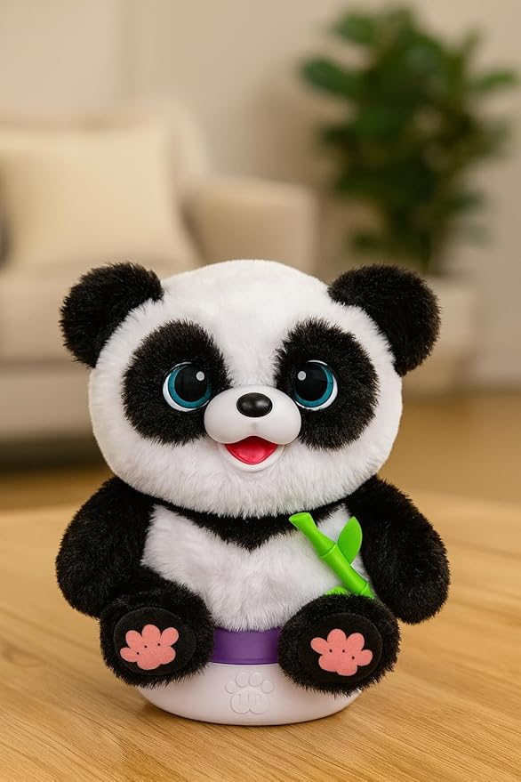 Little Live Pets My Baby Talking Panda ChuChu, Cuddly Panda Toy Plush with 50+ Sounds, Potty Dance, Kick, Feed, Kids Interactive Animal Toys Ages 4+