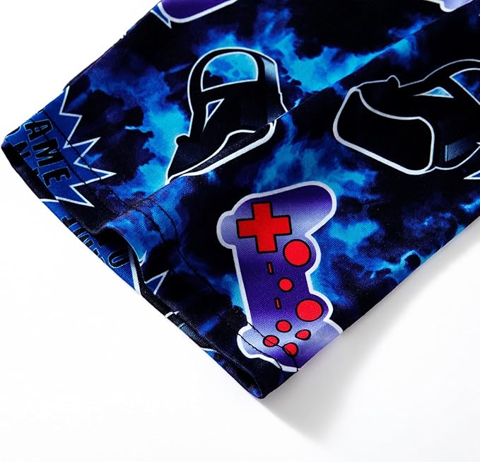 Beezizac Little Big Boys Pajamas Cozy Short Sleeves & Pants Cool 2-Piece PJ Set Kid Sleepwear Size 6-18