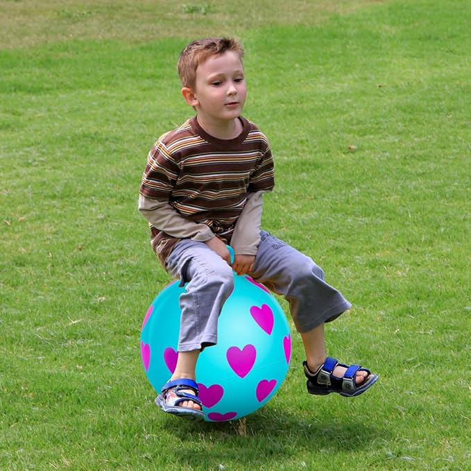 PlayZap Hopper Balls for Kids 3-6, Bouncy Ball with Handle, Inflatable Bouncing Hopper, Garden Hopping Toys Girls Boys Gifts