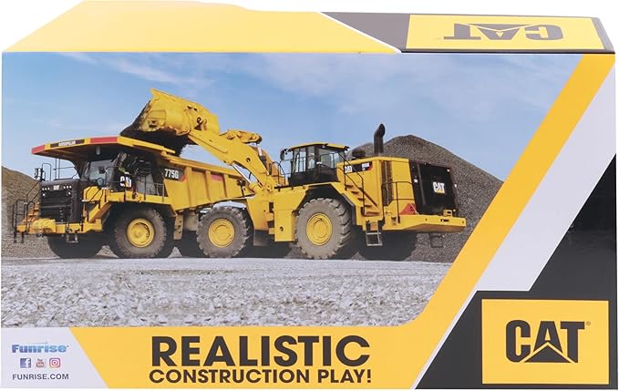 CAT Construction Toys, 15" Bulldozer Construction Toy, Ages 2+, Sturdy Plastic, No Batteries Required, Tough Rigs Series, Yellow