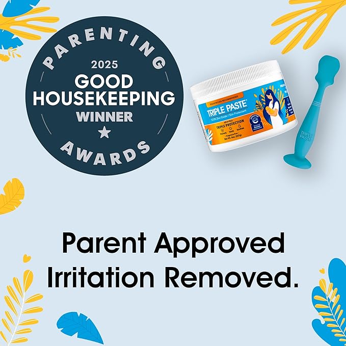 Triple Paste Diaper Rash Cream and Spatula Bundle - 8 oz Zinc Oxide Ointment and Spatula Treatment, Soothe and Prevent Rash with a Pediatrician-Recommended Hypoallergenic Formula