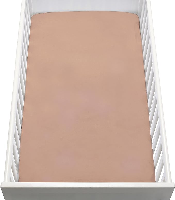 Newton Baby Fitted Dual Layer Crib Sheet (2-Pack) - Ultra Breathable and Soft, Organic Gauze, Fits All Standard Cribs, Clay