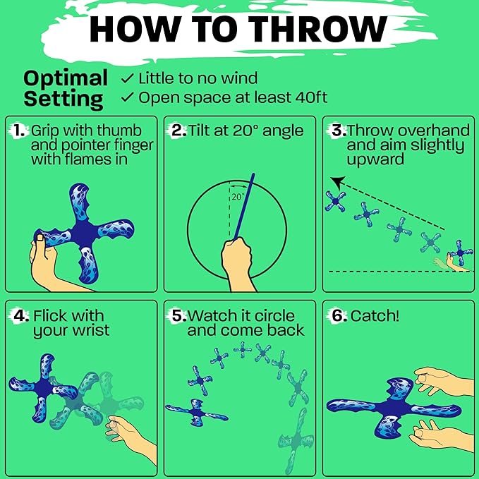 Boomerang for Kids - It Really Does Fly Back - Fun & Easy to Use Toy Gifts for Boys & Girls - Soft Foam Design Allows for Safe Play & Great Beginner Toy Gift Idea Kids Boy Birthday Gift Ideas Stuffers