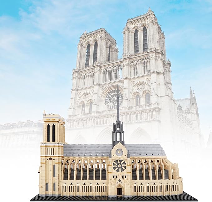 Building Blocks, Architecture Notre Dame de Paris Model Micro Mini Blocks Creative Building Blocks Set, 7380 PCS