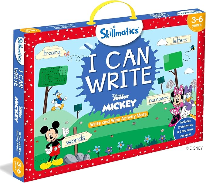 Skillmatics I Can Write Disney Junior Mickey Mouse - Reusable Preschool Learning Activities, Educational Toy and Game, Back to School Supplies, Gifts for Students, Kids, Toddlers Ages 3, 4, 5, 6