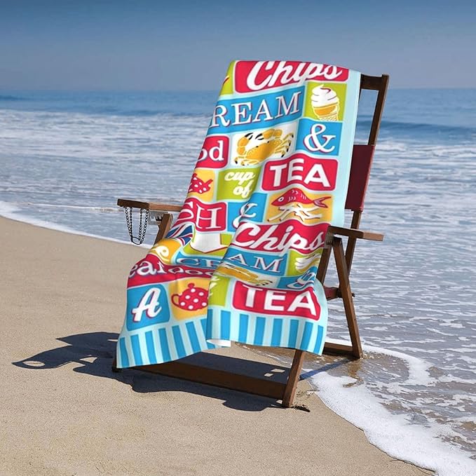 Cute Beach Towel for Women/Men/Adults, Personalized Microfiber Beach Towels Bulk, Quick Dry Beach Towel for Pool, Lightweight Bath Towels Oversized Clearance 30"x 60"