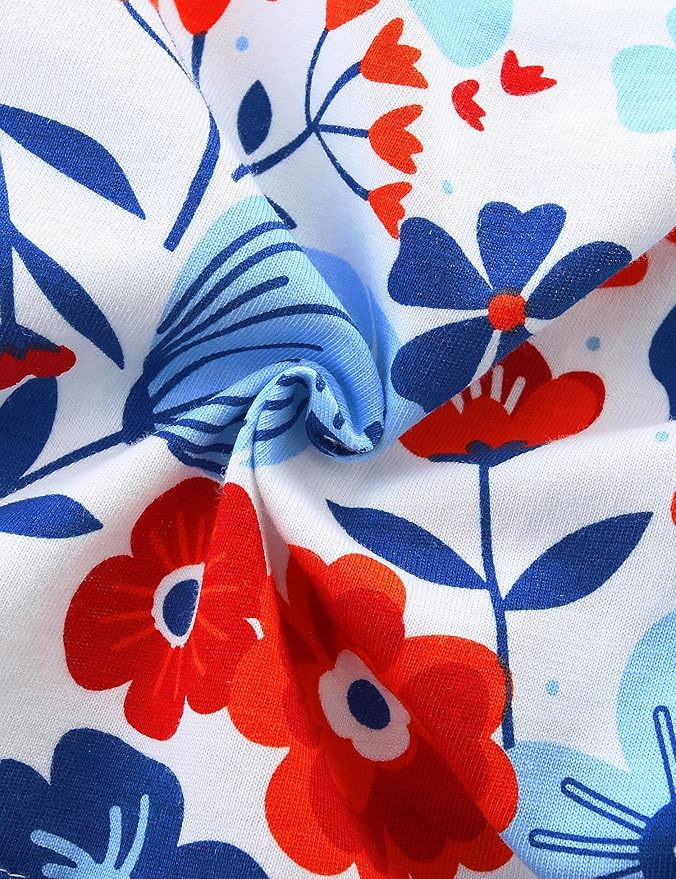 Bumeex Girl's Dresses Cotton Ruffle Sleeve Tiered Swing A-Line Cute Midi Casual Sundress