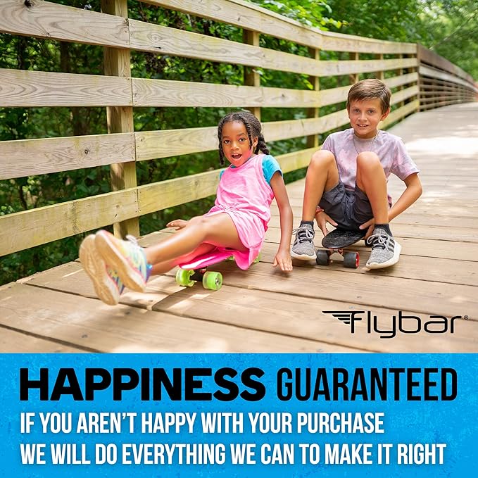 Flybar 22 Inch Kids Skateboard – Mini Cruiser Skateboards for Kids Ages 6-12, Outdoor Toys, Lightweight, Durable, Non-Slip Deck, ABEC-7 Bearings, Holds up to 175 lbs