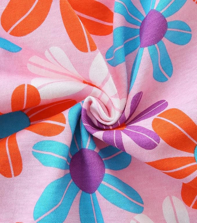 Bumeex Girl's Dresses Cotton Ruffle Sleeve Tiered Swing A-Line Cute Midi Casual Sundress