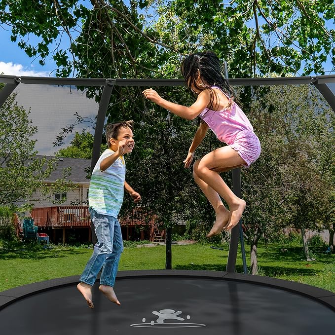 Polar Aurora 10FT 12FT 14FT 16FT Outdoor Trampoline with Safety Enclosure Net, Thickened Spring Pad,ASTM Approved Recreational Trampoline for Kids and Adults,Anti-Rust Coated Frame and Thickened Mat