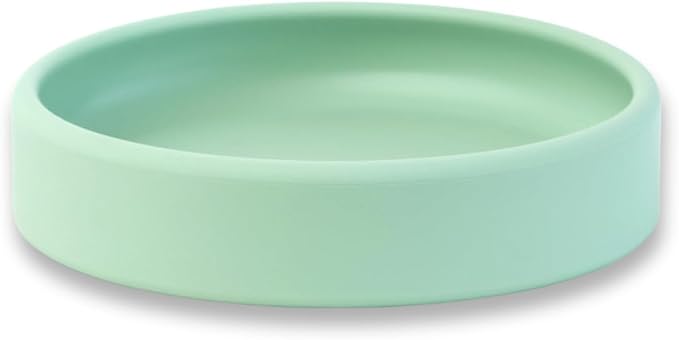 Solid Plate, Weighted Baby Toddler Plate, Silicone Plates for Baby, No-Division Kid Plates, Microwave & Dishwasher Safe Silicone Plate for Toddlers, No BPA, Matcha Green
