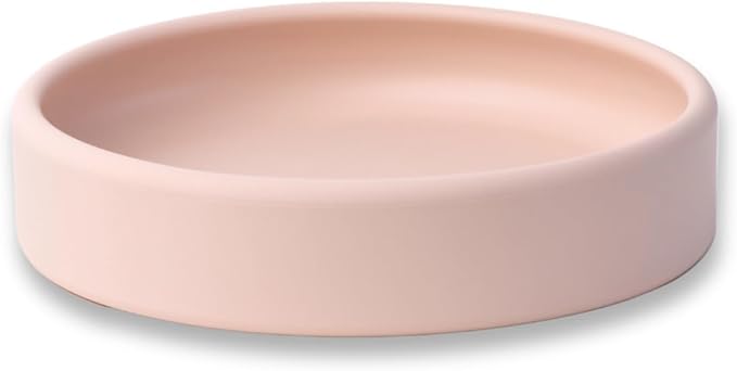 Solid Plate, Weighted Baby Toddler Plate, Silicone Plates for Baby, No-Division Kid Plates, Microwave & Dishwasher Safe Silicone Plate for Toddlers, No BPA, Pink Sand