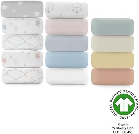 Newton Baby Fitted Dual Layer Crib Sheet (2-Pack) - Ultra Breathable and Soft, Organic Gauze, Fits All Standard Cribs, Plain White