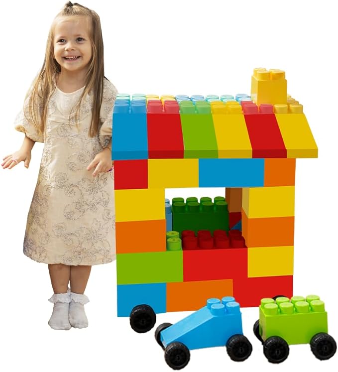 PLATPORTS Big Blocks- Big Jumbo Blocks - Large Building Blocks - Large Blocks - Giant Building Blocks - Jumbo Blocks - Big Blocks for Kids Ages 4-8