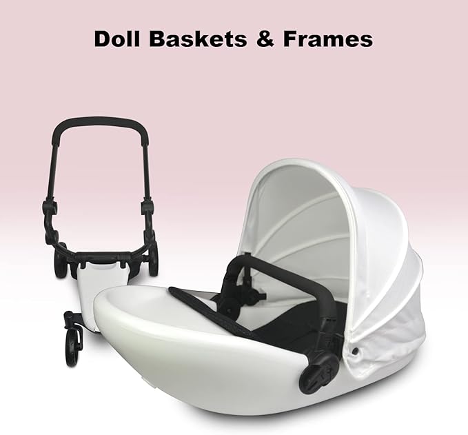Anivia Luxury Baby Doll Stroller for 18" & 20" Girl Dolls - Doll Stroller with Folding Canopy, Mute Wheels and 2 Storage Baskets, Easy to Assemble