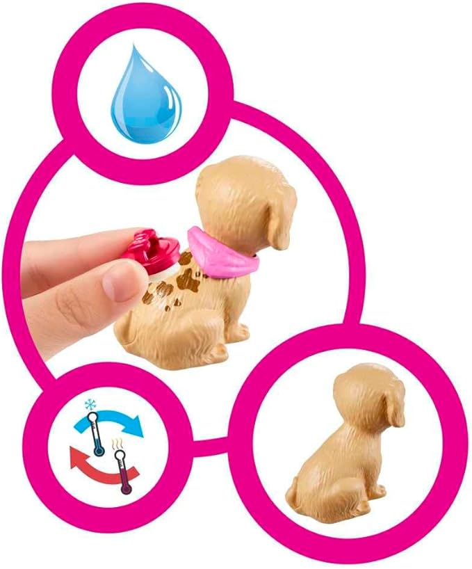 Barbie Doll (11.5-in Blonde) and Pet Boutique Playset with 4 Pets, Color-Change Grooming Feature and Accessories, Great Gift for 3 to 7 Year Olds