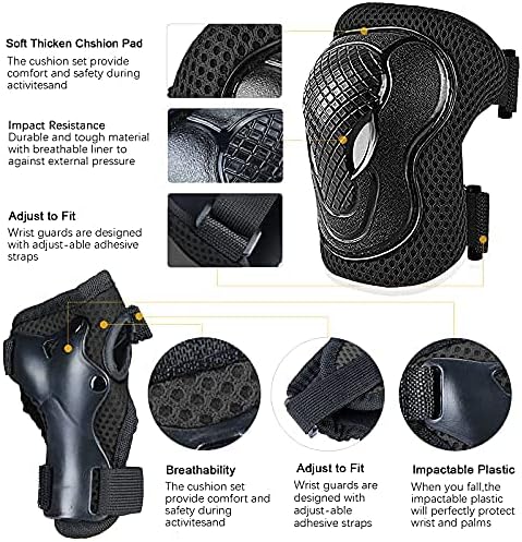 Kids Bike Helmet for 3-5-8-14+ Age Girls and Boys, Kids Helmet with Knee Pads Elbow Pads Wrist Guards,Ventilation Multi-Sport Scooter Roller Skate Rollerblading Skateboarding Climbing Cycling