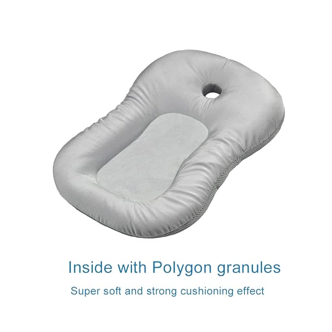 Baby Bath Mat, KAKIBLIN Baby Bath Cushion Soft Anti-Slip Bath Pad Toddler Bath Pillow, Grey