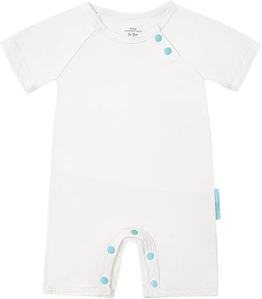 SuperSoft Short Sleeve Baby Romper, Unisex Bamboo Viscose One-piece Summer Pajamas, Boy Girl Footless Jumpsuit Snap Closure