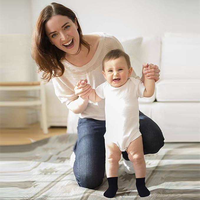 GRPSKCOS Baby Socks Non Slip 12 Pairs Toddler Anti Skid Socks for 0-7 Years Infants Little Kids Boys Girls