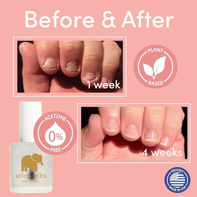 ella+mila "No More Biting" Nail Polish - Bitter Taste Nail Biting Treatment for Kids & Adults - Effective Thumb Sucking Stop for Kids (2-Pack)