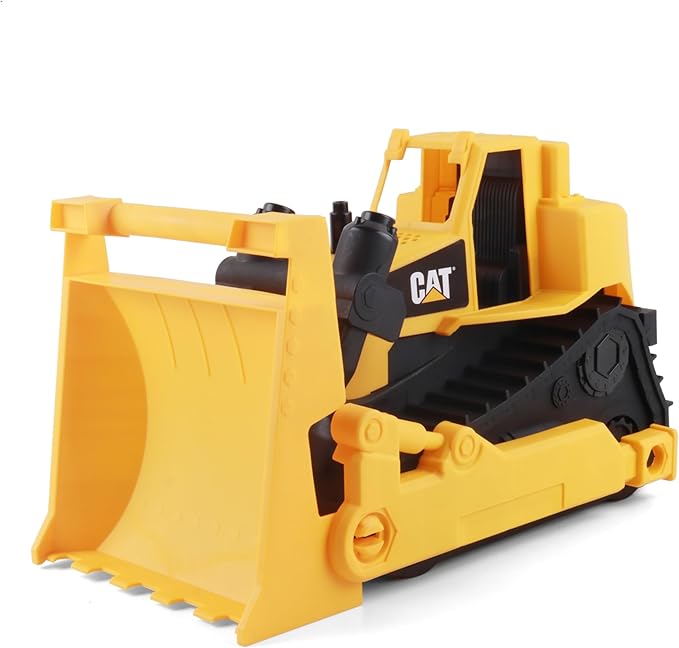 CAT Construction Toys, 15" Bulldozer Construction Toy, Ages 2+, Sturdy Plastic, No Batteries Required, Tough Rigs Series, Yellow