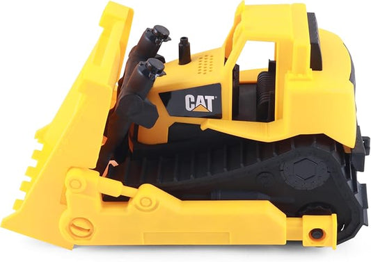CAT Construction Toys, 15" Bulldozer Construction Toy, Ages 2+, Sturdy Plastic, No Batteries Required, Tough Rigs Series, Yellow