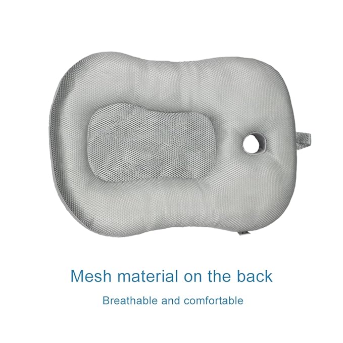 Baby Bath Mat, KAKIBLIN Baby Bath Cushion Soft Anti-Slip Bath Pad Toddler Bath Pillow, Grey