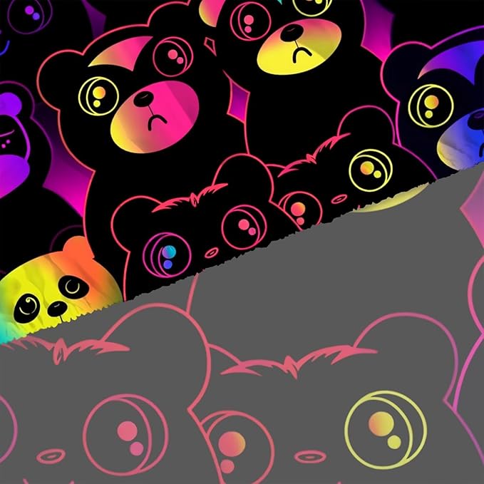 Lesser Panda Sheets Set Twin for Girls Boys Black Cartoon Lesser Panda Bedding Set for Kids Room Decor Cute Kids Bed Set with 1 Fitted Sheet, 1 Flat Sheet and 1 Pillowcase