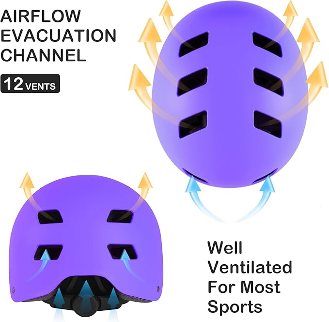 Kids Bike Helmet for 3-5-8-14+ Age Girls and Boys, Kids Helmet with Knee Pads Elbow Pads Wrist Guards,Ventilation Multi-Sport Scooter Roller Skate Rollerblading Skateboarding Climbing Cycling