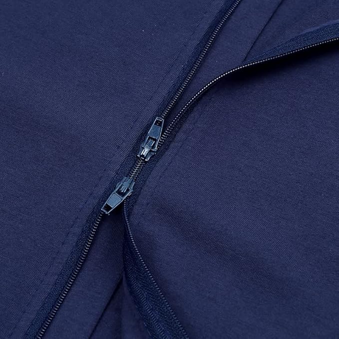 JunNeng 2 Pack Footless Long/Short Sleeve Baby Romper with Zipper Cotton Infant Sleepwear