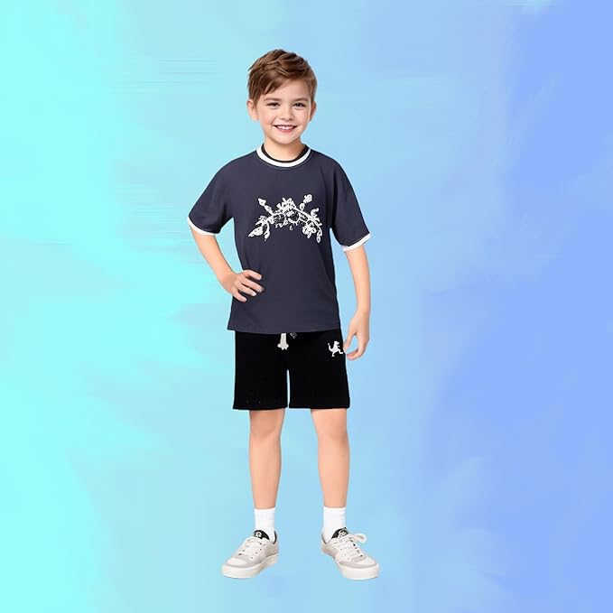 3-Pack Toddler Boys' Cotton Athletic Shorts with Pockets Pull-On Design Active Dinosaur Embroidery, Soft and Breathable